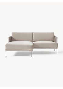 Small Velvet Corner Sofa Fluente Grey Velvet, Metal B 198 x D 152 cm, Vänster hörndel | Westwing Collection