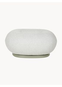 Gubi Rotatable Outdoor Bouclé Beanbag Pacha Grey, White Synthetic fibre, Metal, Fabric B 72 x H 35 cm