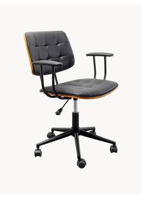 KARE Design Swivel Desk Chair Nelly, Height-adjustable Black Synthetic fibre B 65 x D 59 cm