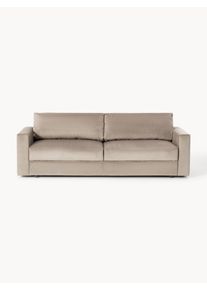 Zamatová rozkladacia pohovka s úložným priestorom Tasha (3-miestna) Hnedá Zamat Š 235 x H 100 cm | Westwing Collection