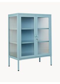 Mustard Made Vitrina de metal con cristal acanalado The Mixer Azul Metal An 75 x Al 100 cm
