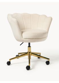 Justerbar Skrivbordsstol i Sammet Oyster Beige Sammet B 68 x D 61 cm | Westwing Collection