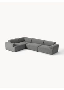 Veľká rohová pohovka Melva (4-miestna) Šedá Látka Š 339 x H 220 cm, ľavé rohové prevedenie | Westwing Collection