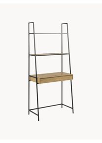 AC Design Úzky písací stôl s policami Seaford Hnedá Kov Š 77 x H 36 cm
