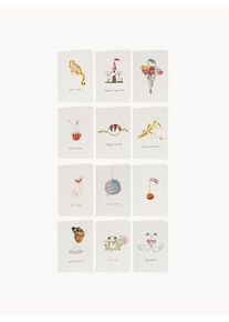 Anna + Nina Set de tarjetas de Felicitación Anna + Nina, 12 pzas. Blanco Set de diferentes tamaños