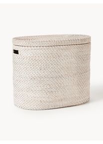 Cesta de ropa con tapa Lurdes Beige Ratán An 55 x F 35 cm | Westwing Collection