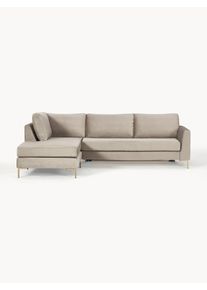 Velvet Sofa Bed Luna (3-seater) with Mattress Gold, Grey Wood, Synthetic fibre, Solid wood, Metal, Velvet, Fabric B 270 x D 184 cm, Hörndel Vänster |
