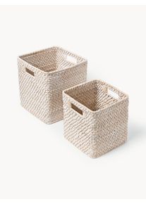 Storage Baskets Lurdes, Set of 2 Beige Rattan Set med olika storlekar | Westwing Collection