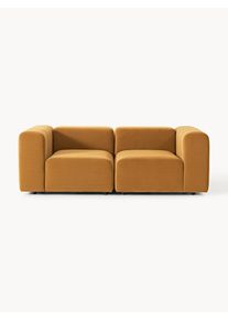 Modular Velvet Sofa Lena (3-seater) Yellow Velvet B 211 x D 106 cm | Westwing Collection