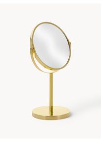 Bloomingville Round Cosmetic Mirror Classic with Magnification and Metal Base Gold Metal Ø 20 x H 35 cm