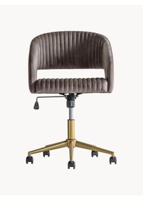 Gallery Direct Cadeira de escritório em veludo regulável em altura Murray Cinzento Veludo L 56 x P 52 cm