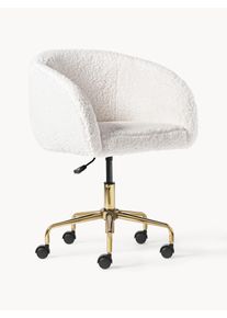 Skrivbordsstol i Teddy Emmie, höjdjusterbar Vit Tyg, Teddy B 58 x D 60 cm | Westwing Collection