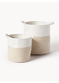 Storage Baskets Kiya, Set of 2 Beige Synthetic fibre Set med olika storlekar | Westwing Collection