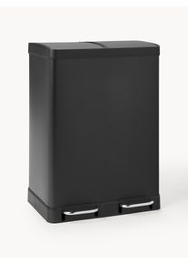 Waste Bin Rafa with Pedal Function, 2 X 30 L Black Plastic, Metal B 48 cm x D 38 cm, 2 x 30 L | Westwing Collection
