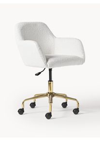 Skrivbordsstol i Bouclé Lucie Vit Tyg, Bouclé B 57 x D 57 cm | Westwing Collection