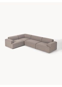 Veľká rohová pohovka Melva (4-miestna) Hnedá Látka Š 339 x H 220 cm, ľavé rohové prevedenie | Westwing Collection