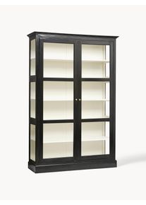 Nordal Vitrina pintada a mano Classic Negro Madera, Madera maciza An 142 x Al 212 cm