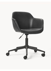 Leatherette Desk Chair Fiji with Narrow Seat Shell Grey faux leather B 66 x D 66 cm | Westwing Collection