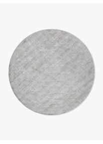Okrągły ręcznie tkany dywan z wiskozy Jane Szary Wiskoza Ø 300 cm (Rozmiar XXL) | Westwing Collection