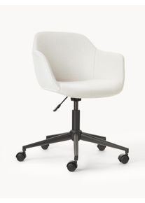 Upholstered Desk Chair Fiji with Narrow Seat Shell White B 66 x D 66 cm | Westwing Collection