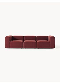 Modular Velvet Sofa Lena (4-seater) Red Velvet B 287 x D 106 cm | Westwing Collection