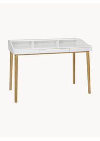 WOODMAN Skrivebord Lindenhof med lille skuffe Hvid Træ, Massivt træ B 120 x D 60 cm