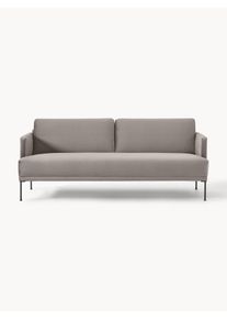 Velvet Sofa Fluente (3-seater) Grey Velvet, Metal B 196 x D 85 cm | Westwing Collection