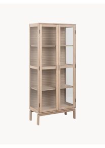 AC Design Vitrina de madera con puertas de vidrio Linley Beige Madera An 80 x Al 180 cm