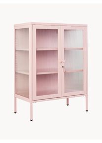 Mustard Made Vitrina de metal con cristal acanalado The Mixer Rosa claro Metal An 75 x Al 100 cm