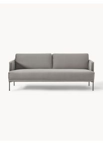 Velvet Sofa Fluente (3-seater) Grey Velvet B 196 x D 85 cm | Westwing Collection