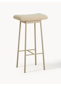 Nordal Taburete alto de borreguillo Zala Beige Tela, Metal, Borreguillo L 42 x Al 72 cm
