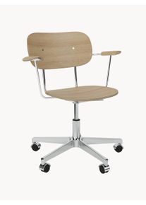Audo Copenhagen Wooden Desk Chair Co, Height-adjustable Brown Wood, Solid wood, Metal B 66 x D 66 cm