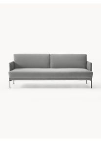 Velvet Sofa Bed Fluente (3-seater) Grey Velvet B 220 x D 88 cm | Westwing Collection