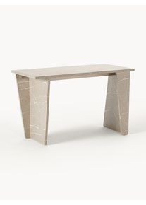 Travertine Effect Desk Liam Beige Wood B 120 x D 60 cm | Westwing Collection
