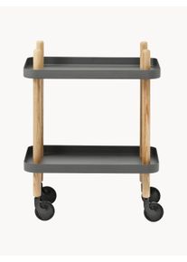 Normann Copenhagen Kovový servírovací vozík Block Čierna Kov, Drevo Š 50 x V 64 cm