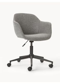 Upholstered Desk Chair Fiji with Narrow Seat Shell Grey B 66 x D 66 cm | Westwing Collection