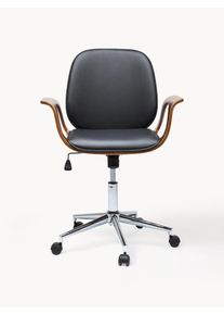 KARE Design Leatherette Desk Chair Patron, Height-adjustable Black faux leather B 67 x D 56 cm