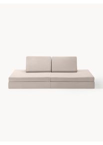 Funzy Kids' Handmade Modular Velvet Play Sofa Mila Beige Velvet B 168 x D 84 cm