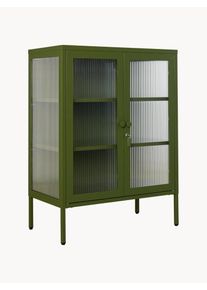 Mustard Made Vitrina de metal con cristal acanalado The Mixer Verde Metal An 75 x Al 100 cm