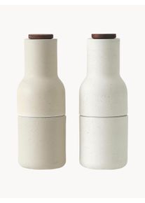 Audo Copenhagen Súprava mlynčekov na soľ a korenie s drevenými vrchnákmi Bottle Grinder, 2 diely Béžová Keramika Ø 8 x V 21 cm