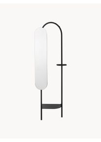 Bloomingville Otwarta szafa z lustrem Belen Czarny Metal S 58 x W 185 cm