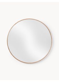 Round Wall Mirror Avery with Oak Wood Frame Beige Wood, Solid wood Ø 72 cm | Westwing Collection