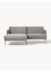 Small Velvet Corner Sofa Fluente Grey Velvet, Metal B 198 x D 152 cm, Vänster hörndel | Westwing Collection