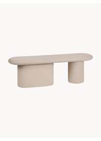 Noo.ma Handmade Upholstered Bench Rull Beige Wool, Fabric B 130 x D 36 cm