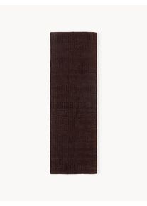 Ręcznie tuftowany chodnik z wełny Merima Brązowy Wełna S 80 x D 250 cm | Westwing Collection