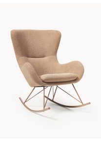 Teddy Rocking Chair Wing with Metal Legs Brown B 77 x D 107 cm | Westwing Collection