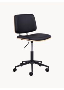AC Design Vridbar skrivbordsstol i konstläder Owen, höjdjusterbar. Svart Trä, Fuskläder, Massivt Trä, Metall B 54 x D 49 cm