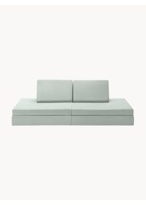 Funzy Kids' Handmade Modular Velvet Play Sofa Mila Green Velvet B 168 x D 84 cm