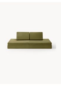 Funzy Kids' Handmade Modular Velvet Play Sofa Mila Green Velvet B 168 x D 84 cm