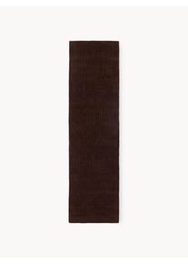 Ręcznie tuftowany chodnik z wełny Merima Brązowy Wełna S 80 x D 300 cm | Westwing Collection